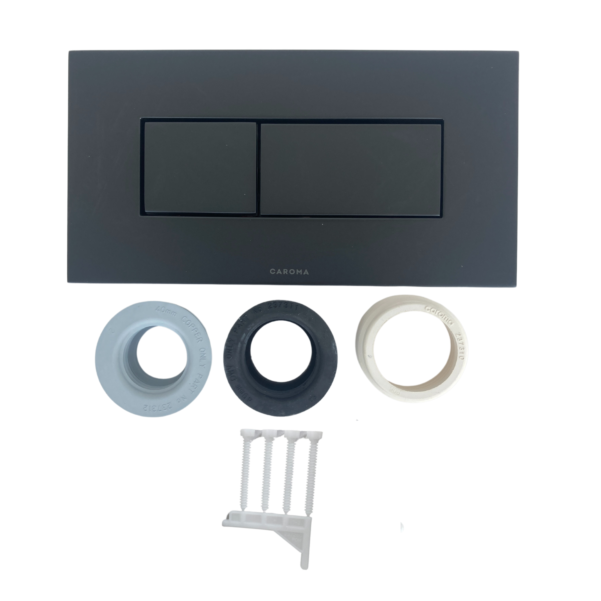 237020MB  Invisi II Round dual-flush Button Panel Pack in Matte Black