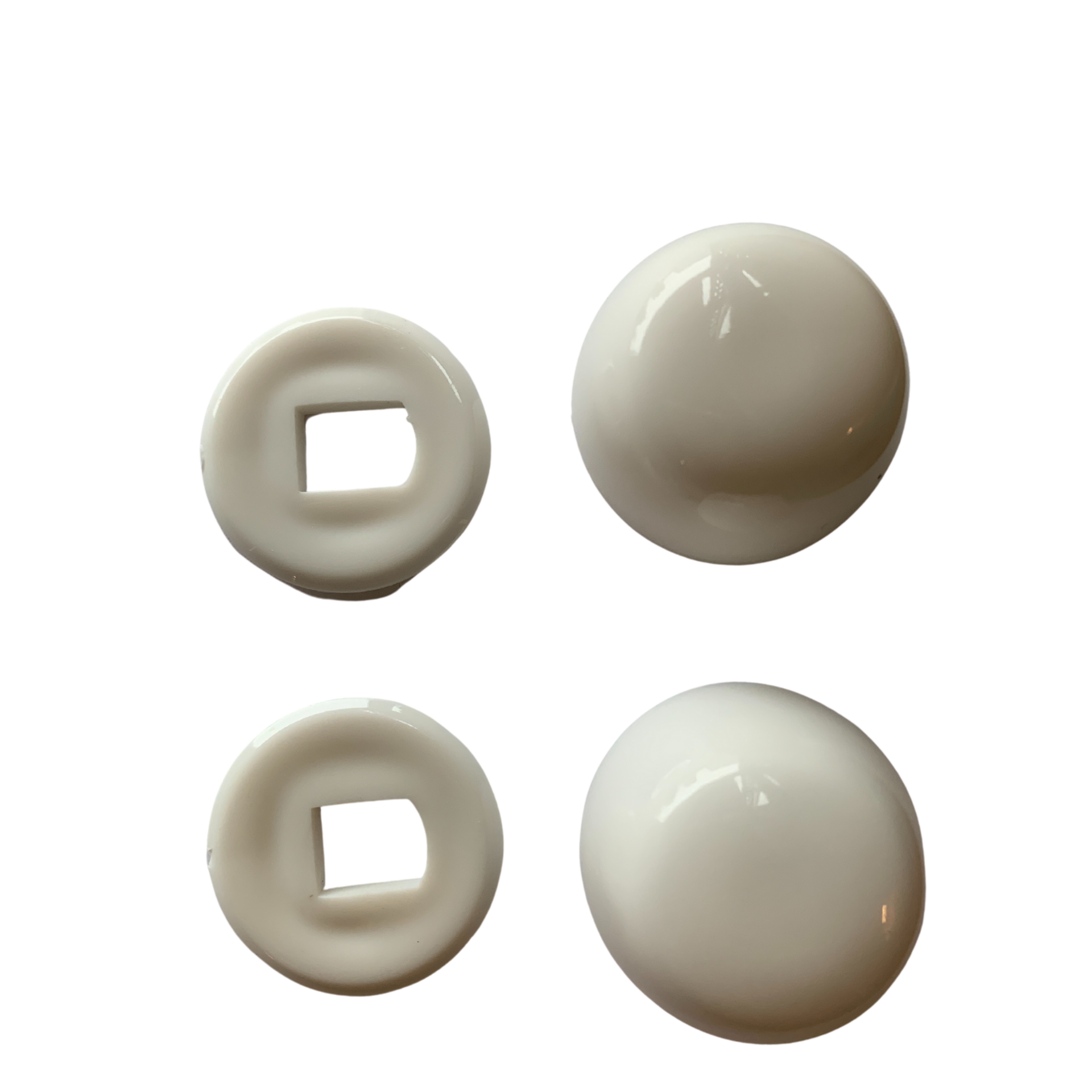 687243W White Bolt Caps for Non-Skirted Bowls